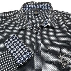 Marithe Francois Girbaud Shirt 3XL L/S Button Up Polka Dot Flip Cuff Y2K Hip